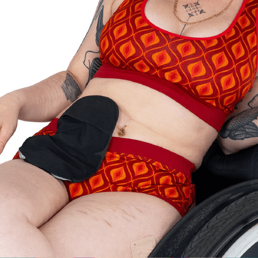 Close crop of Jess wearing a Groovy underwear set