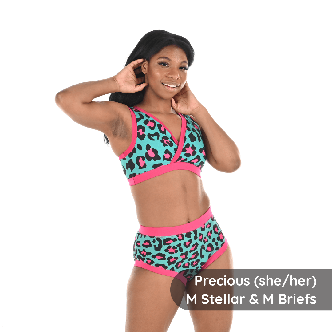 Precious is wearing a Hot Leopard cotton underwear set