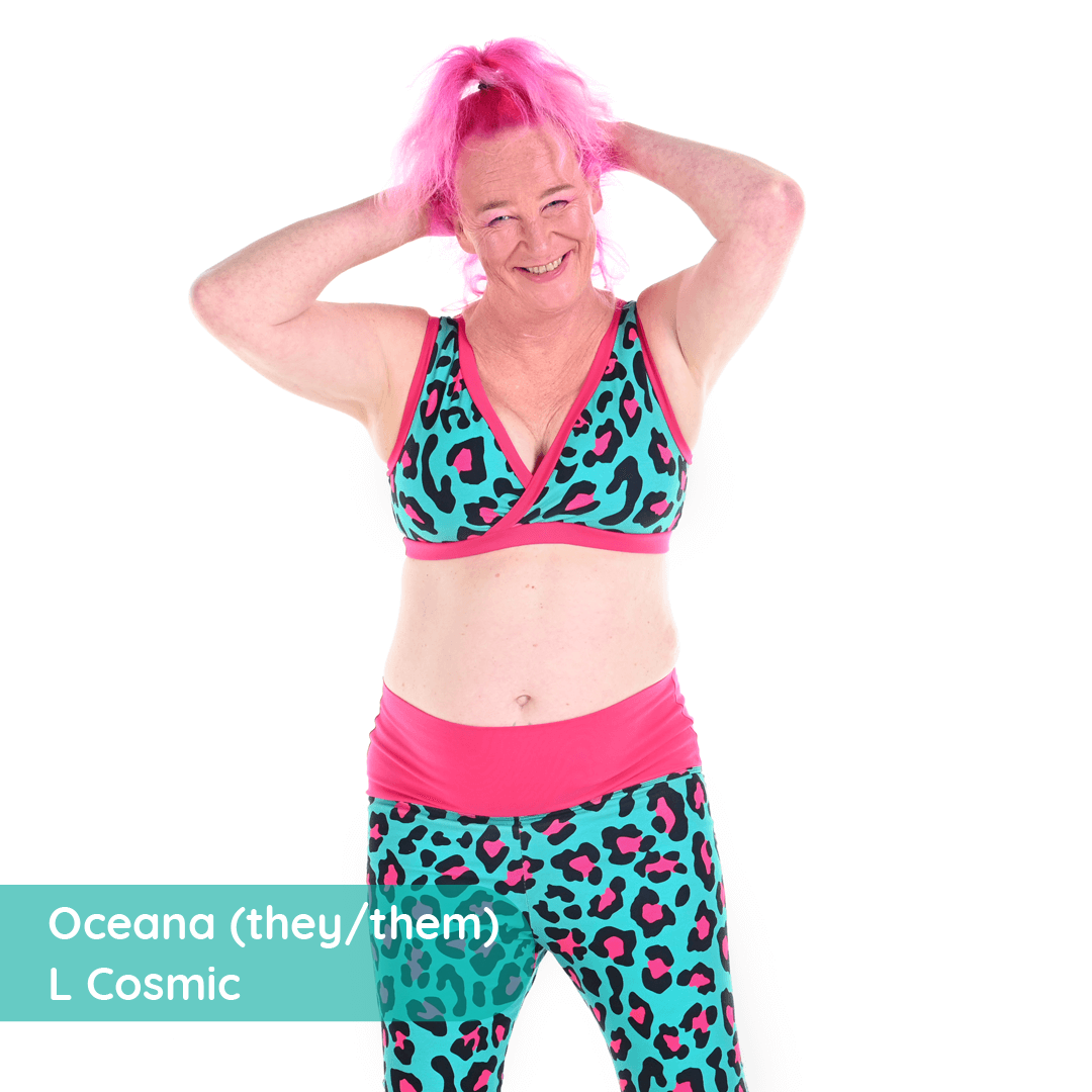 Oceana is wearing a hot leopard bra and leggings