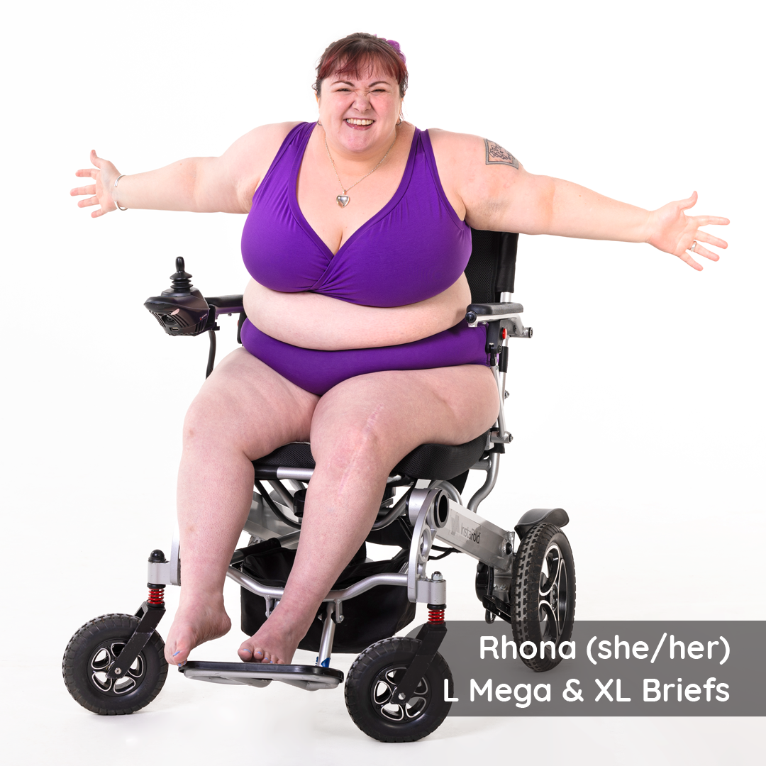 Rhona is wearing a non-wired fuller bust bra and briefs