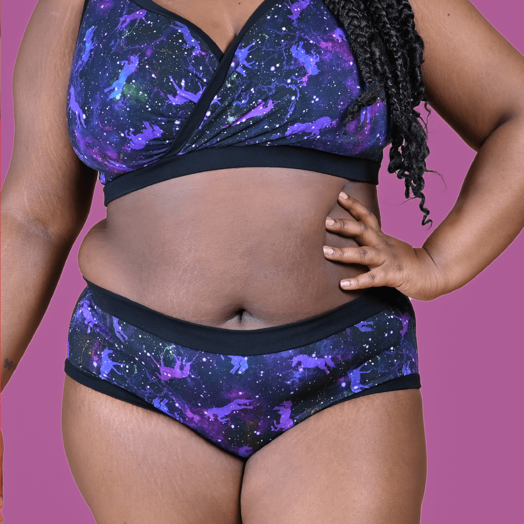 Crop of Kayla wearing Universe underwear set