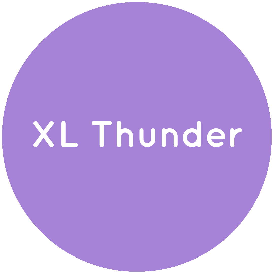 Purple circle with the text XL Thunder in white.